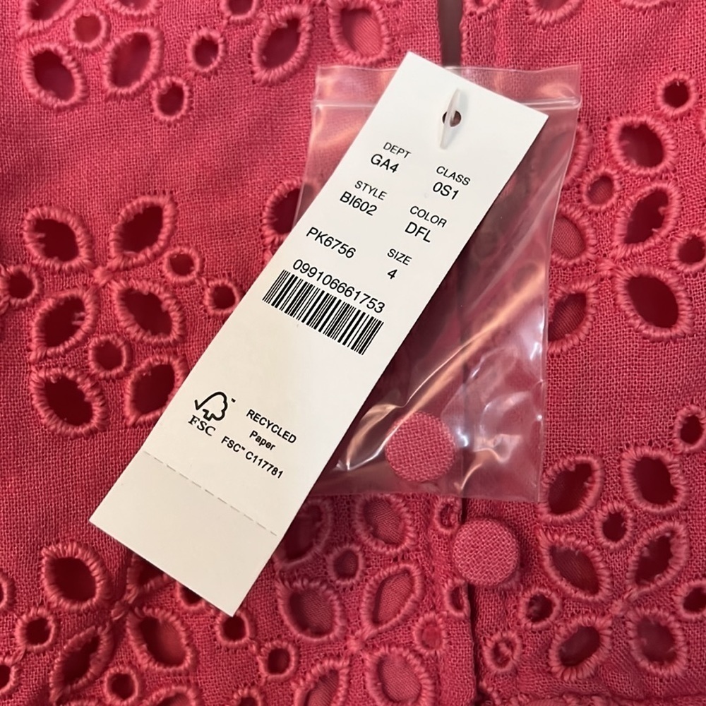 - NWT JCrew Pink Eyelet Anguilla Mini Halter Dress Size 4 - Picture 8 of 11